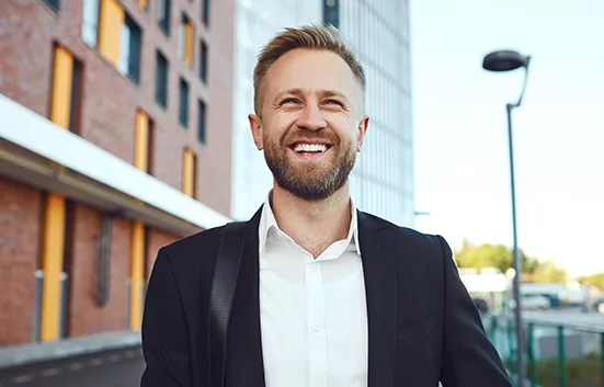 Business Man outside of building